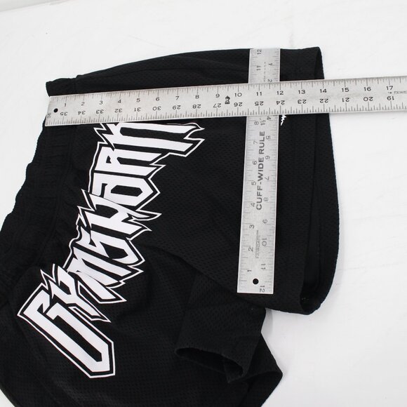 Gymshark Shorts Mens Medium Wordmark Mesh 4" Drawcord Waist black gym workout - Picture 7 of 13